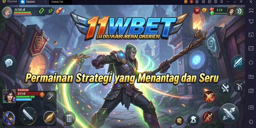 Screenshot utama 11WBET menampilkan aksi gameplay strategi yang intens.