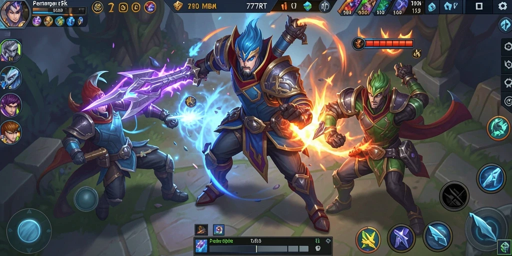 Gameplay seru dan menarik di dunia MOBA 777RT.