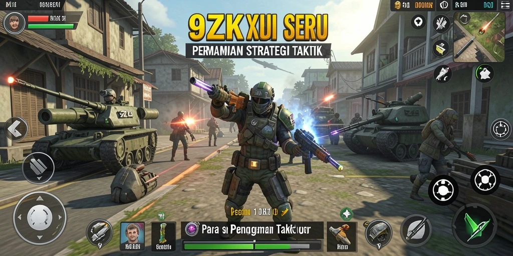 Tangkapan layar gameplay 9ZK menunjukkan serunya pertempuran strategi.