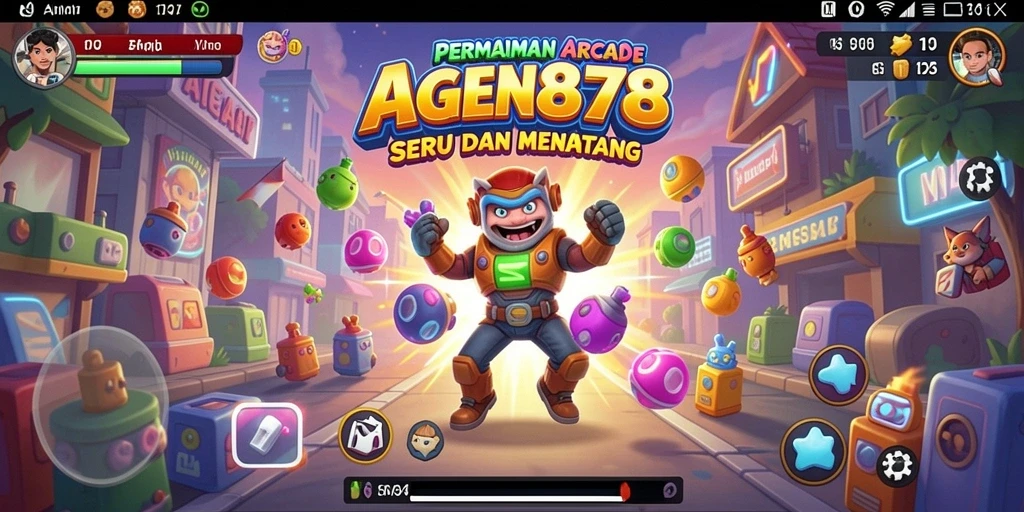 Tampilan screenshot AGEN878 yang menampilkan aksi gameplay arcade yang mendebarkan.