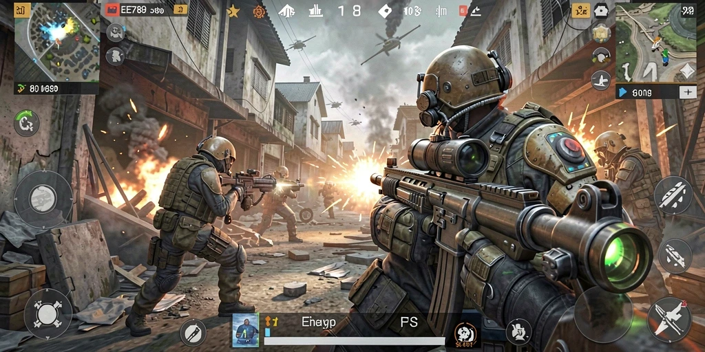 Gameplay intens dari EE789 menunjukkan aksi tembak-tembakan yang mendebarkan.