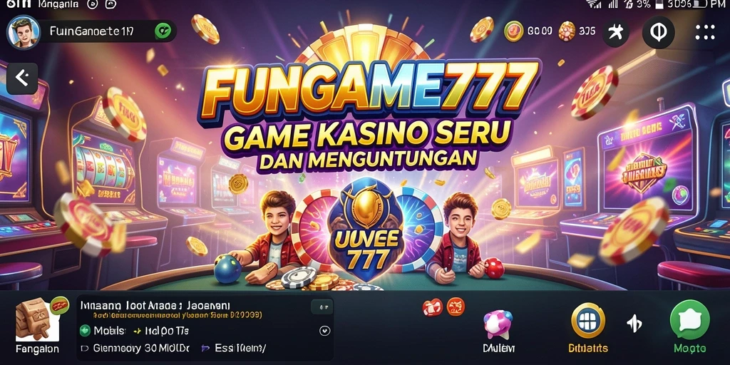 Tampilan gameplay menarik dari FUNGAME777 dengan suasana kasino yang mengesankan.