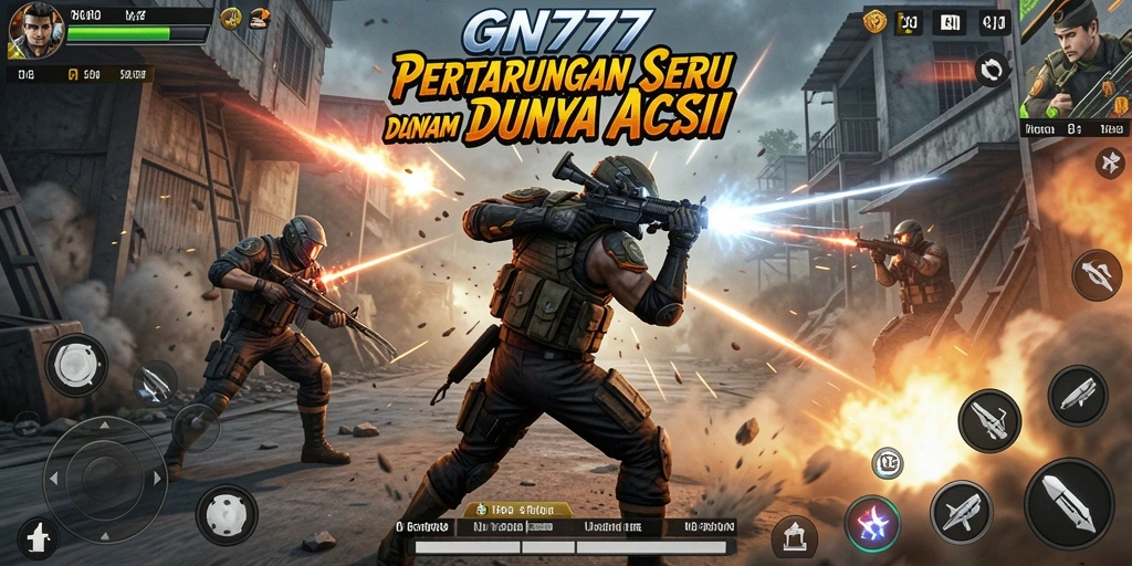 Menampilkan gameplay intens di GN777 dengan berbagai karakter bertarung.