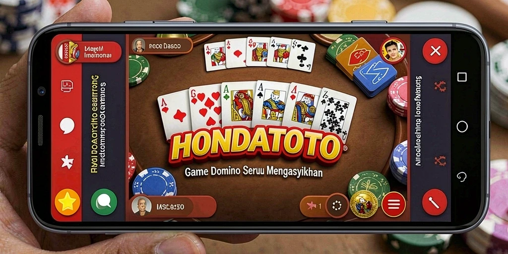 Tampilan gameplay seru dalam HONDATOTO saat bermain domino.