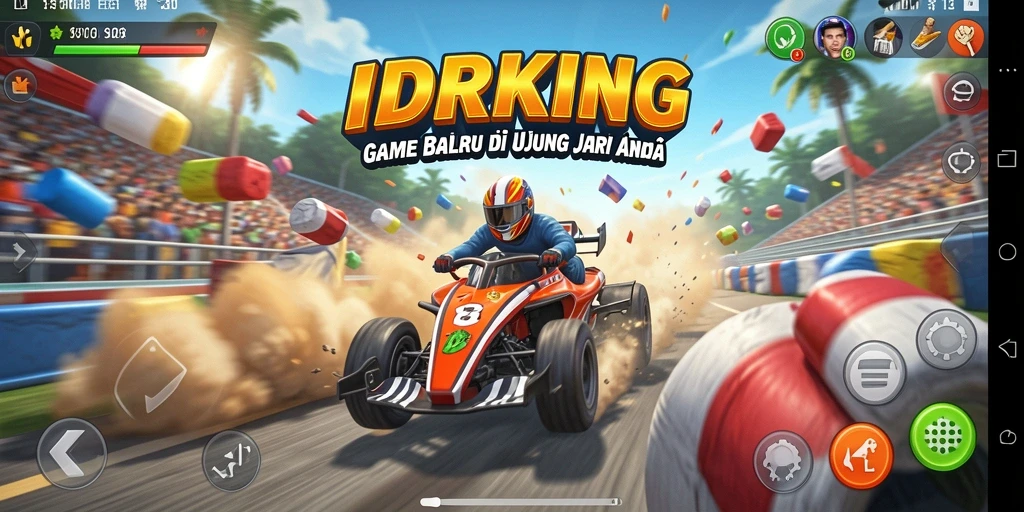 Gameplay balap menegangkan dalam IDRKING.