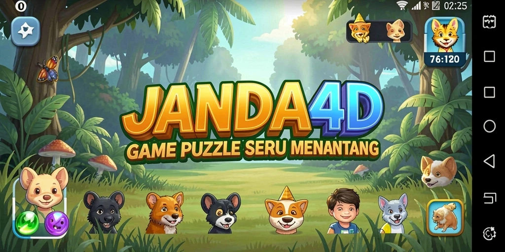 Screenshot menampilkan gameplay menantang JANDA4D.