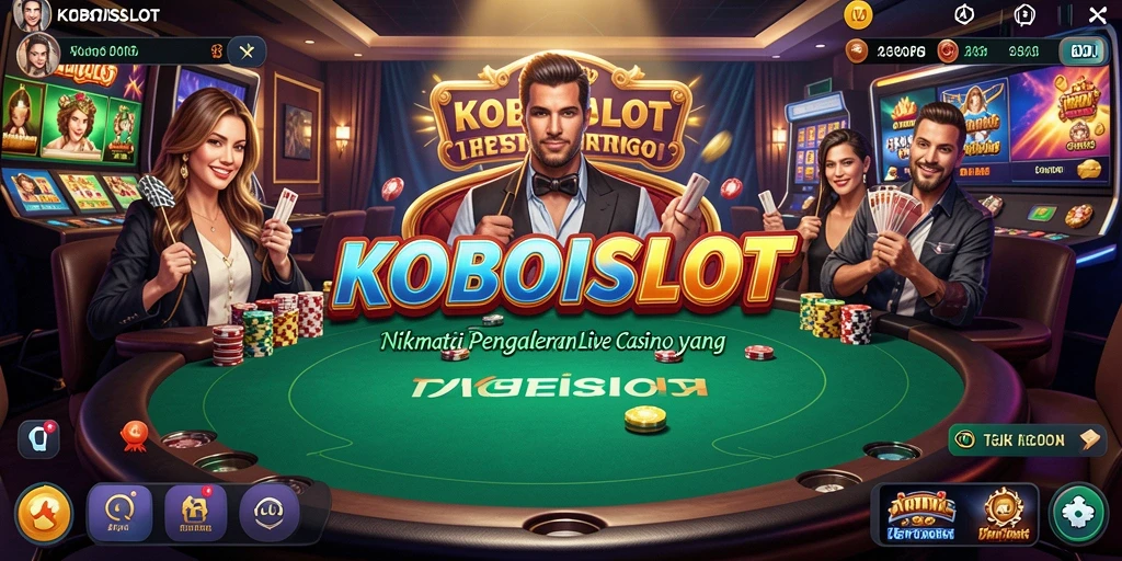 Screenshot utama KOBOISLOT menampilkan gameplay Live Casino yang menegangkan.