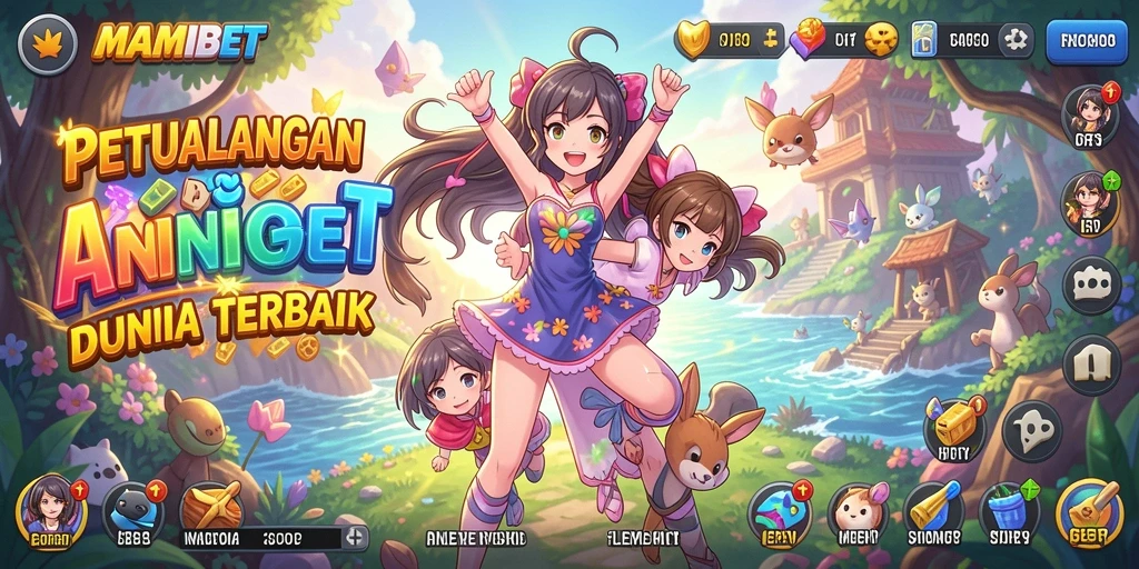 Tangkapan layar utama MAMIBET menampilkan karakter Anime yang beraksi.