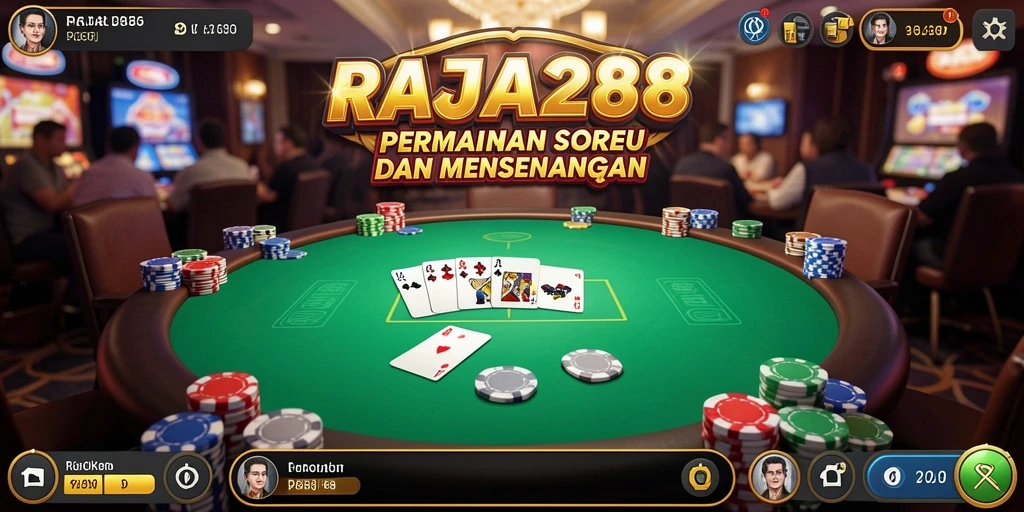 Tampilan gameplay Poker yang mengasyikkan di RAJA288.