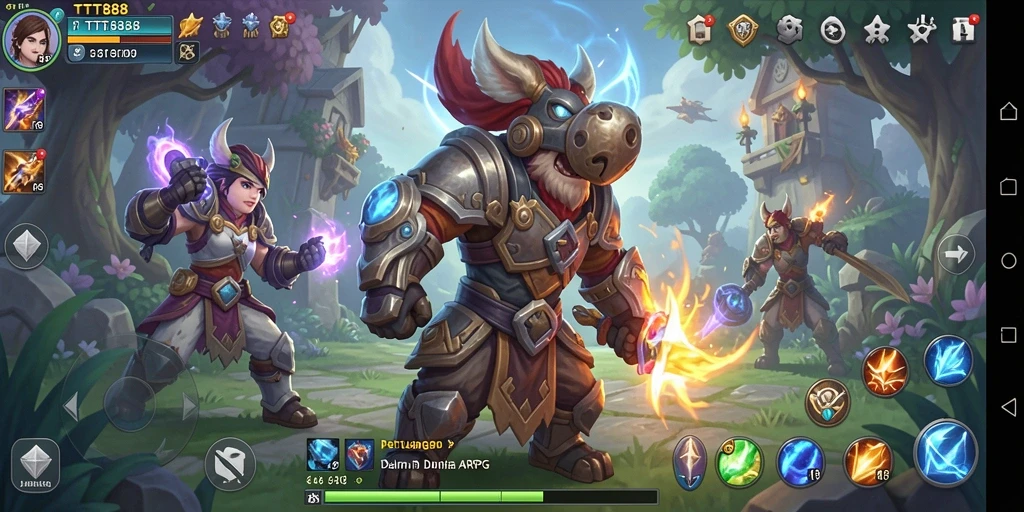 Tampilan gameplay TTT888 yang memukau dalam pertempuran ARPG.