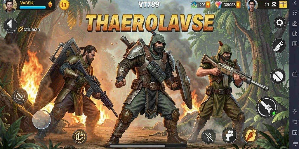 Tangkapan layar gameplay VT789 yang menampilkan pertempuran strategis.