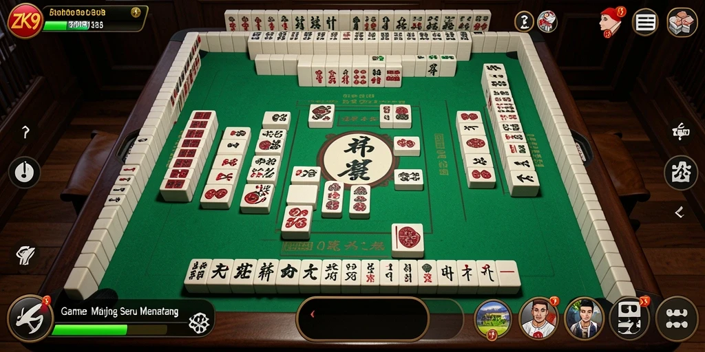 Screenshot gameplay ZK9 yang menunjukkan level Mahjong yang menantang.